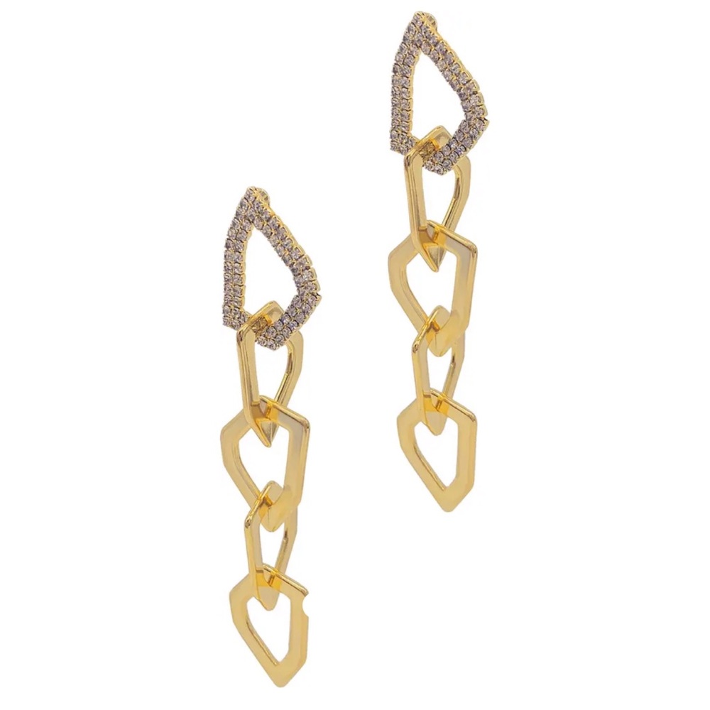 14K Gold Plated Swarovski Crystal Drop Earrings